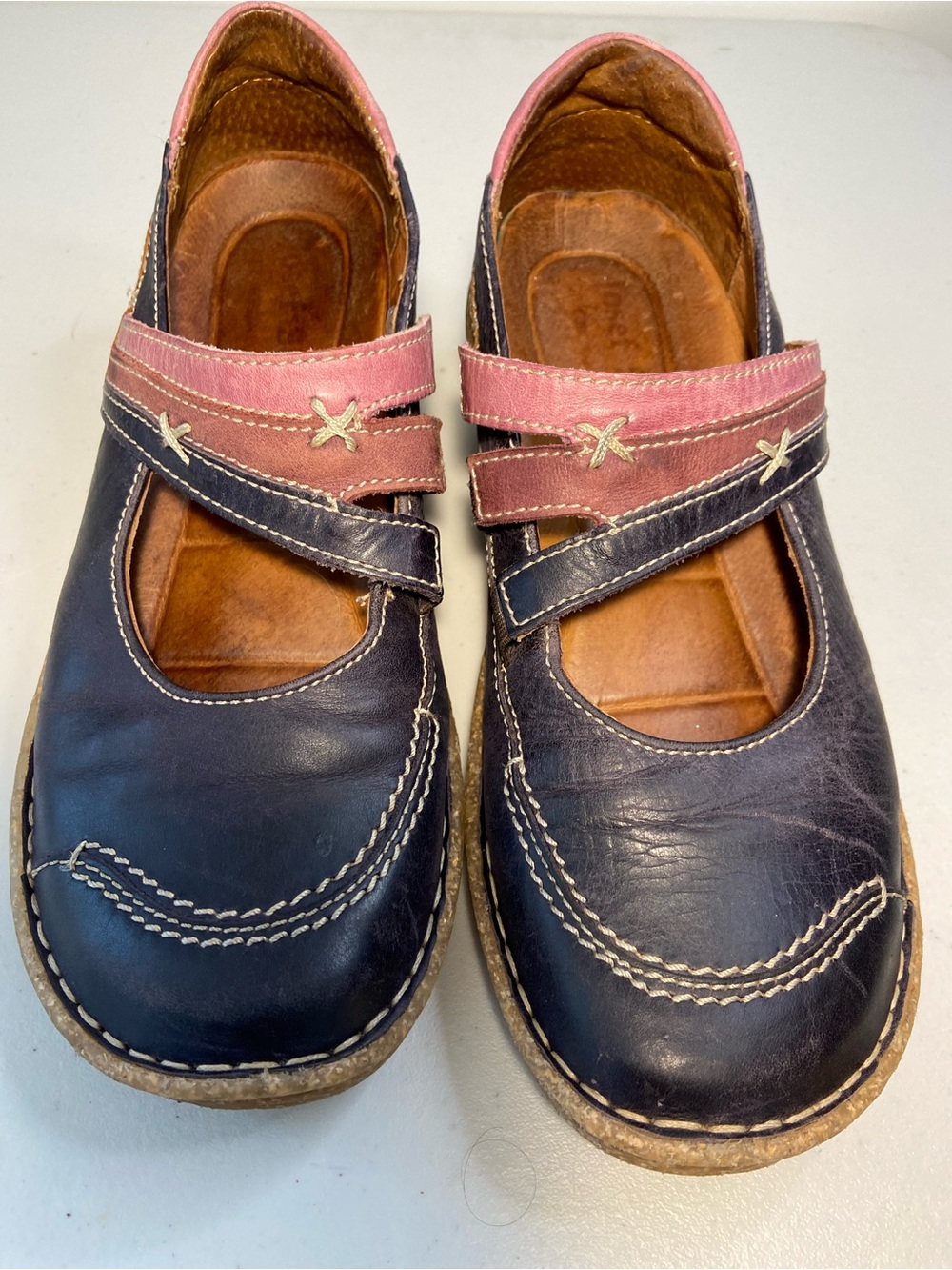 Josef Seibel Spirit Nature Comfort Mary Jane Flats in Navy and Pink SZ6 - Picture 2 of 9